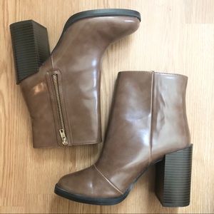 Faux brown leather high heel boots (7)